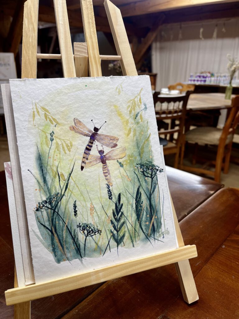 Libellen Aquarell Workshop im Atelier im Brunnenhof